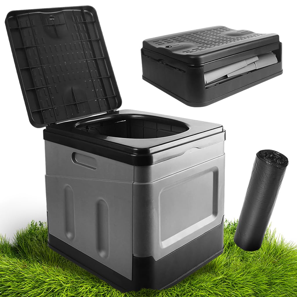 Proberos Portable Toilet Bucket Folding Outdoor Toilet for Kids Adults Emergency Toilet with Lid Collapsible Toilet Bucketr Reusable PVC Toilet Bucket for Camping, Van Proberos Portable Toilet Bucket Folding Outdoor Toilet for Kids Adults Emergency Toilet with Lid Collapsible Toilet Bucketr Reusable PVC Toilet Bucket for Camping, Van